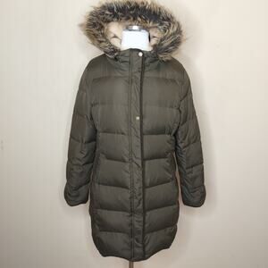 Lauren Ralph Lauren Down Puffer Coat Hooded Faux Fur
